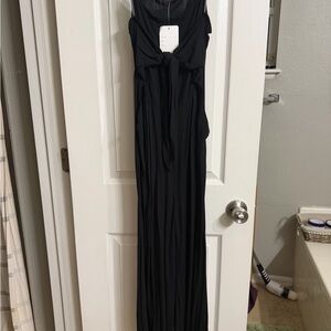 Final Touch Black Sleeveless Maxi Dress with Tie Front
